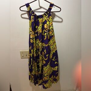 African Cotton Wax Print Dress - free size